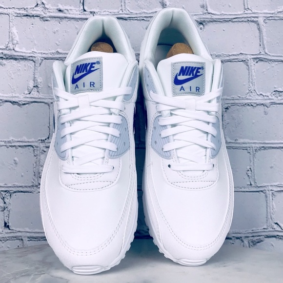 Nike Air Max 90 White Shoes Adult Unisex Blue Swoosh Sneakers DX0115-100 - Picture 11 of 11